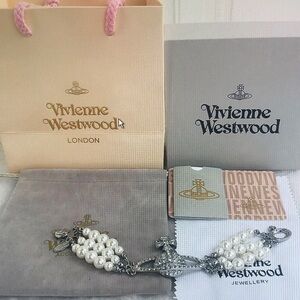Vivienne Westwood Silver and Pearl Bracelet